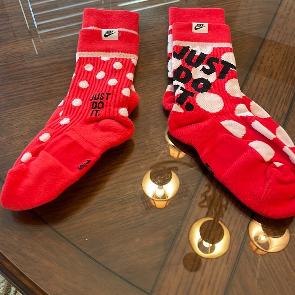 Poka-Dot Socks, red and white. New without tags